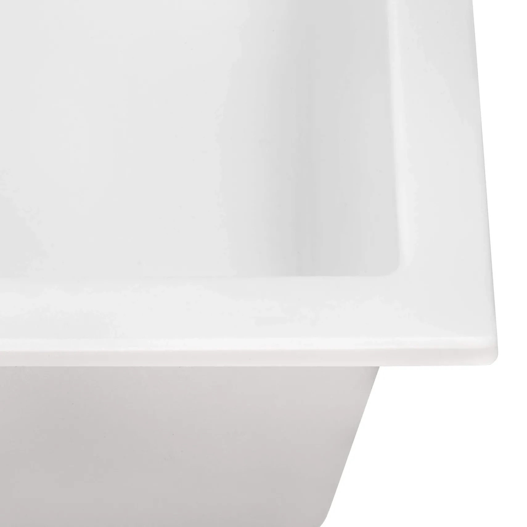 Ruvati epiGranite 33" Undermount Granite Composite Kitchen Sink, 50/50 Low Divide Double Bowl, Arctic White, RVG2385WH
