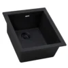 Ruvati epiGranite 15 x 17 inch Granite Composite Undermount Single Bowl Wet Bar Prep Sink, Midnight Black, RVG2016BK