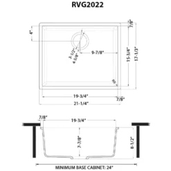 Ruvati epiGranite 21 x 17 inch Granite Composite Undermount Single Bowl Wet Bar Prep Sink, Arctic White, RVG2022WH