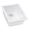 Ruvati epiGranite 15 x 17 inch Granite Composite Undermount Single Bowl Wet Bar Prep Sink, Arctic White, RVG2016WH