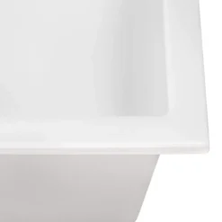 Ruvati epiGranite 17 x 17 inch Granite Composite Undermount Single Bowl Wet Bar Prep Sink, Arctic White, RVG2018WH