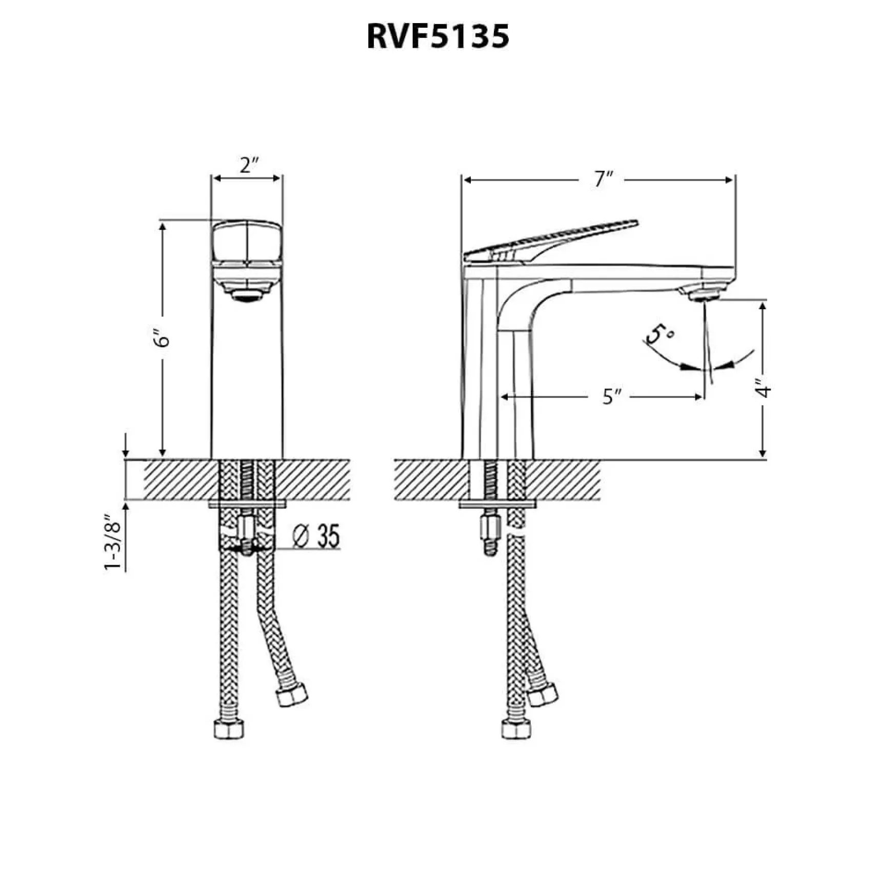 Ruvati Este Bathroom Faucet, Matte Black, Single Lever, RVF5135MB