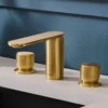 Ruvati Fabio Widespread Bathroom Faucet, Brushed Gold, Knob, RVF5235SG