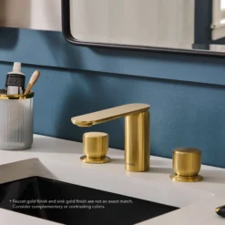 Ruvati Fabio Widespread Bathroom Faucet, Brushed Gold, Knob, RVF5235SG