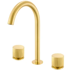 Ruvati Fabio Widespread Bathroom Faucet, Brushed Gold, Knob, RVF5238SG