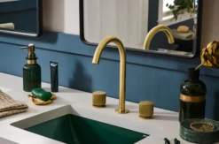 Ruvati Fabio Widespread Bathroom Faucet, Brushed Gold, Knob, RVF5238SG