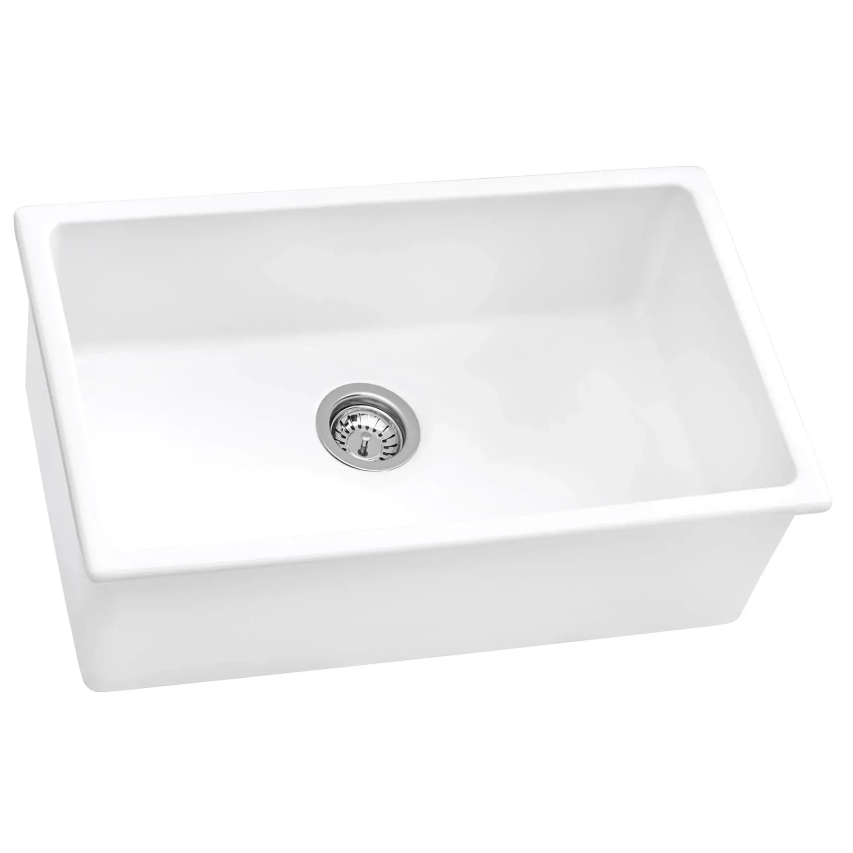 Ruvati Fiamma 30" Undermount Fireclay Kitchen Sink, White, RVL3030WH