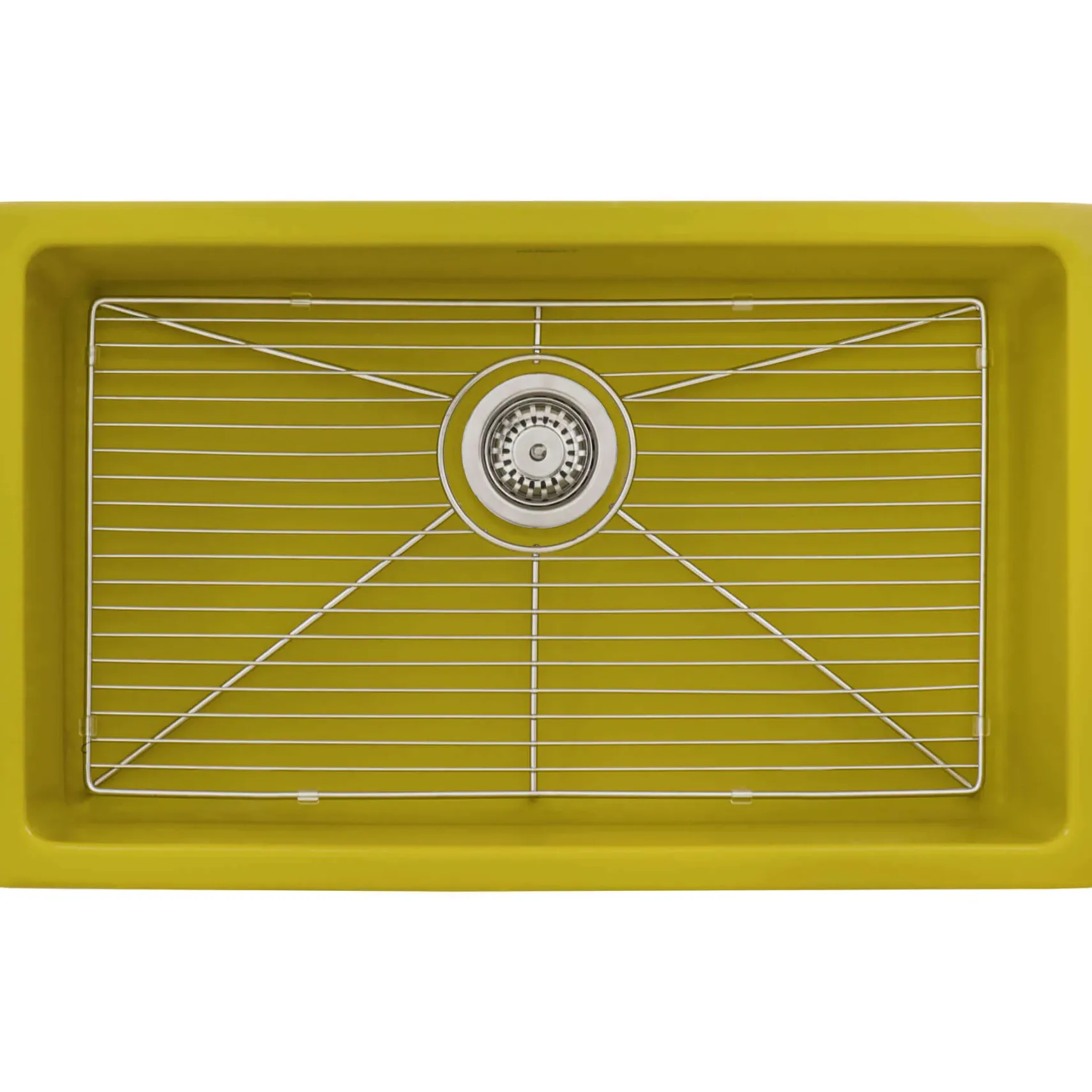 Ruvati Fiamma 30-inch Fireclay Undermount / Drop-in Topmount Kitchen Sink Single Bowl, Yellow, Tuscan Yellow, RVL3030YL