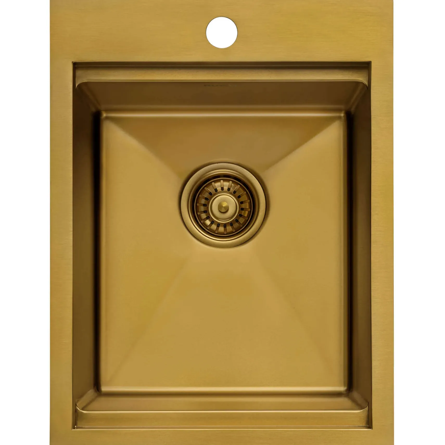 Ruvati Giana 15 x 20 inch Polished Brass Matte Gold Stainless Steel Workstation Wet Bar Sink Drop-in Topmount, 16, Matte Gold Satin Brass, RVH8210GG