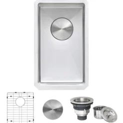 Ruvati Gravena 12" Undermount Rectangle Stainless Steel Bar/Prep Sink, 16 Gauge, Round Corners, RVH7112