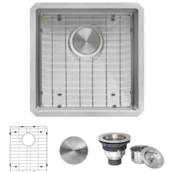 Ruvati Gravena 18" Undermount Square Stainless Steel Bar/Prep Sink, 16 Gauge, Round Corners, RVH7118