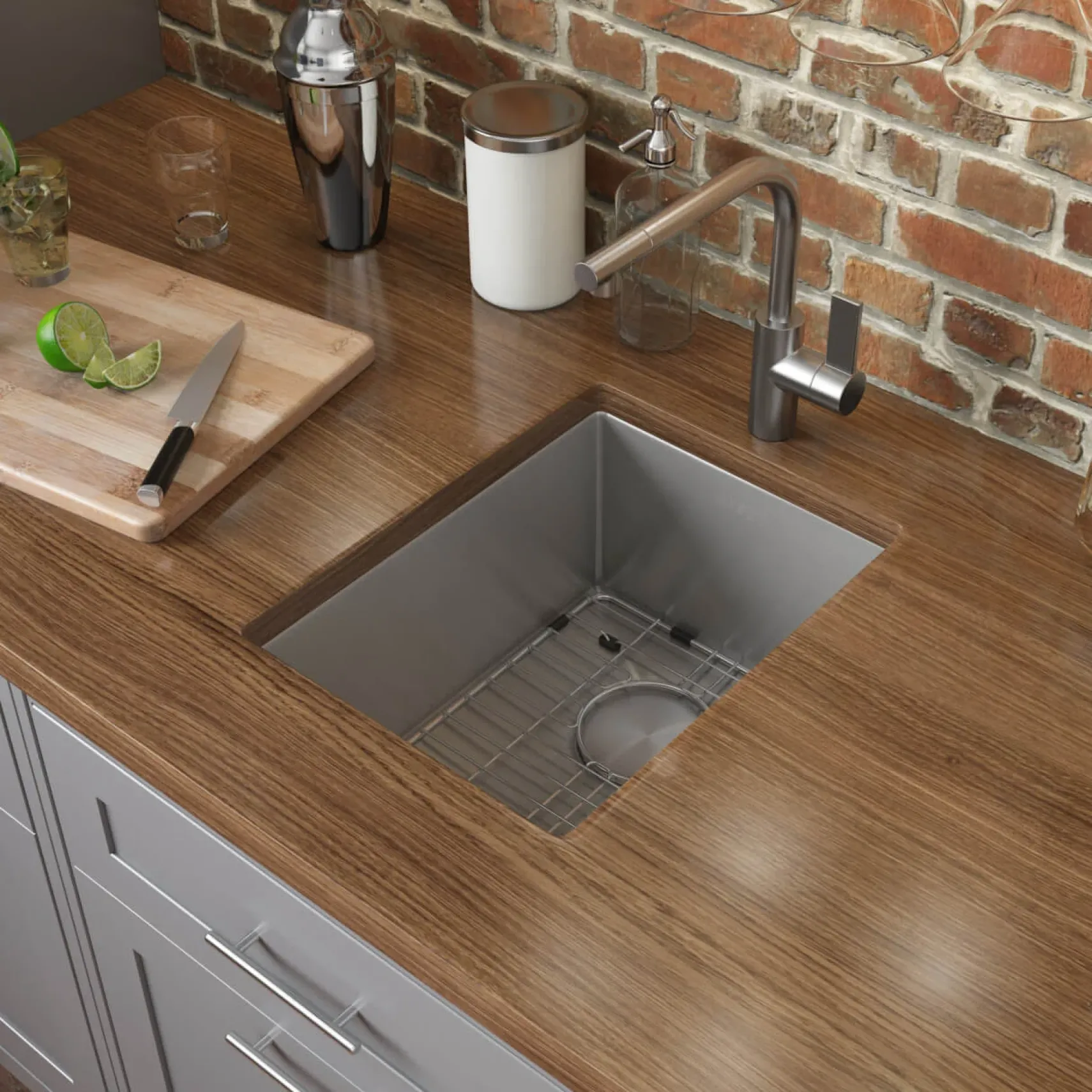 Ruvati Gravena 10" Undermount Rectangle Stainless Steel Bar/Prep Sink, 16 Gauge, Round Corners, RVH7010