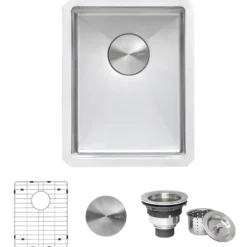 Ruvati Gravena 16" Undermount Rectangle Stainless Steel Bar/Prep Sink, 16 Gauge, Rounded Corners, RVH7116