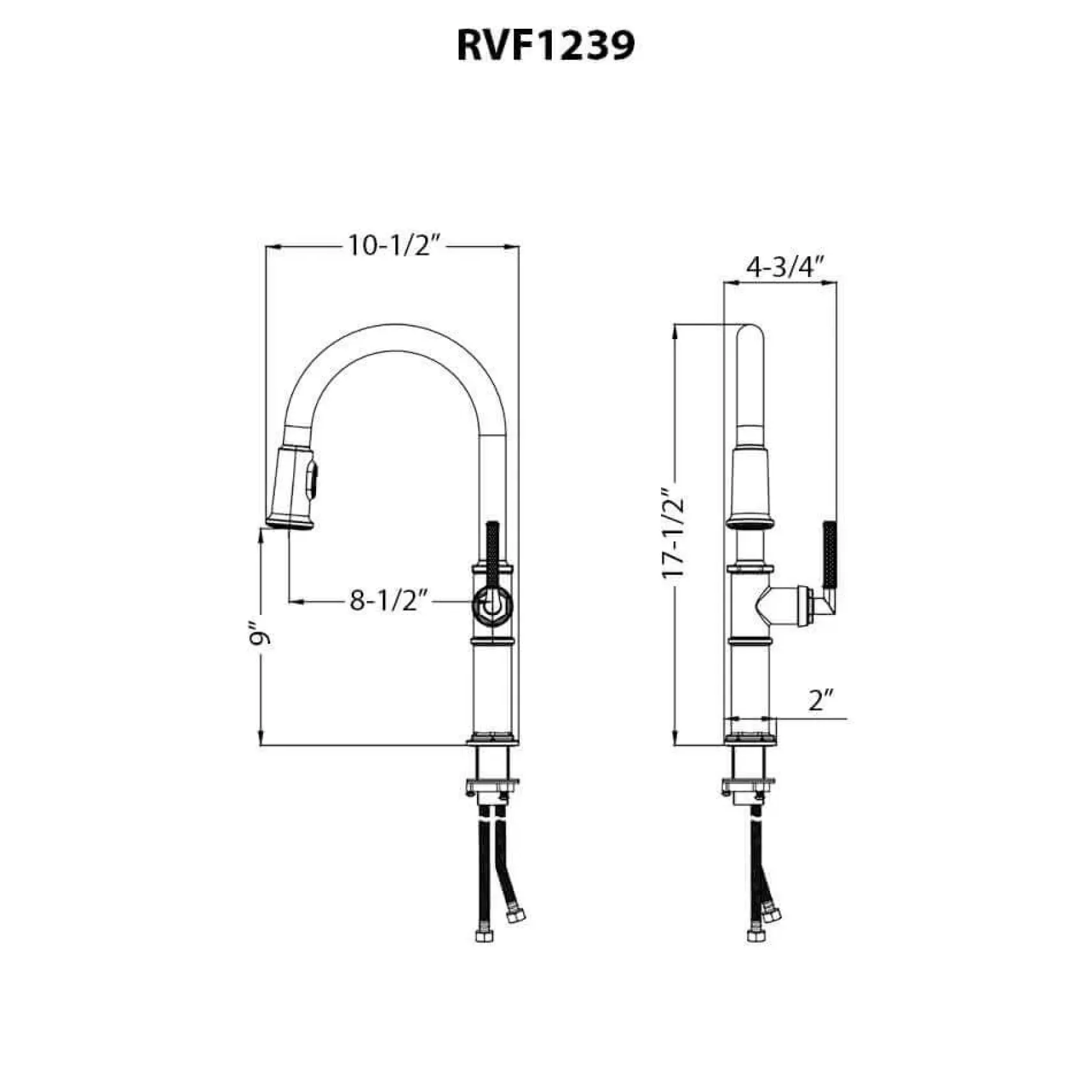 Ruvati Idris Pull Down Gooseneck High Arc Kitchen Faucet, Brushed Gold, Single Lever, RVF1239SG