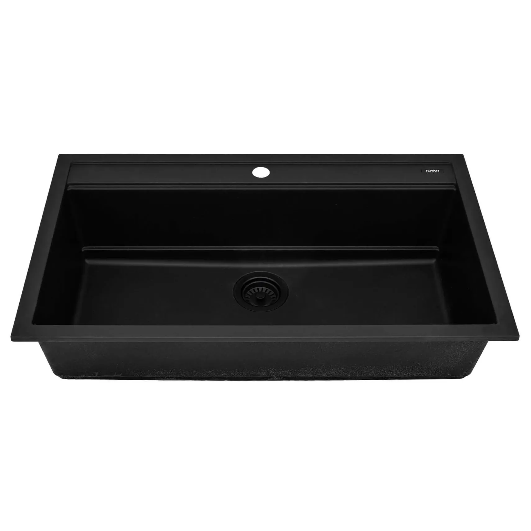 Ruvati 34-inch epiCube Granite Composite Workstation Matte Black Drop-in Topmount Kitchen Sink, RVG1634BK