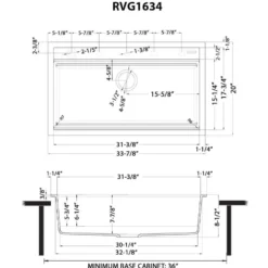 Ruvati 34-inch epiCube Granite Composite Workstation Matte Black Drop-in Topmount Kitchen Sink, RVG1634BK