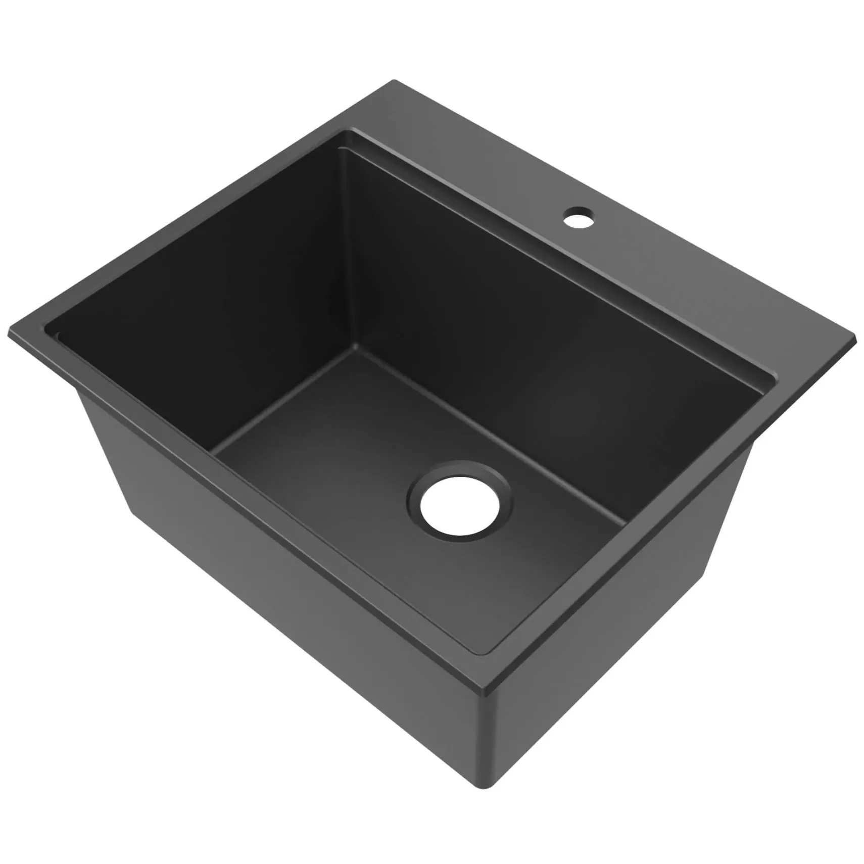 Ruvati 25-inch epiRock Workstation Charcoal Black Topmount Laundry Sink, Composite, RVG1321CK