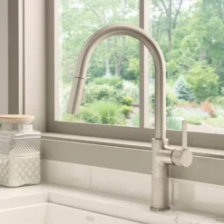 Ruvati Isola Pull Down Kitchen Faucet, Stainless Steel, Single Handle, RVF1248BN