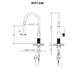 Ruvati Isola Pull Down Kitchen Faucet, Matte Black, Single Handle, RVF1248MB