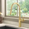 Ruvati Isola Pull Out Kitchen Faucet, Brushed Gold, Single Handle, RVF1248SG