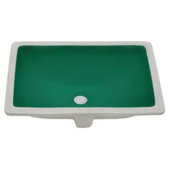 Ruvati Krona 17 x 12 inch Undermount Bathroom Vanity Sink Emerald Green Rectangular Porcelain Ceramic with Overflow, RVB0718EG