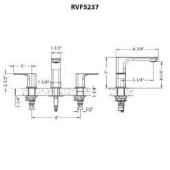 Ruvati Lanai Widespread Bathroom Faucet, Brushed Nickel, Lever, RVF5237BN