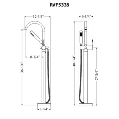 Ruvati Lucia Tub Filler, Brushed Gold, Single Lever, RVF5338SG