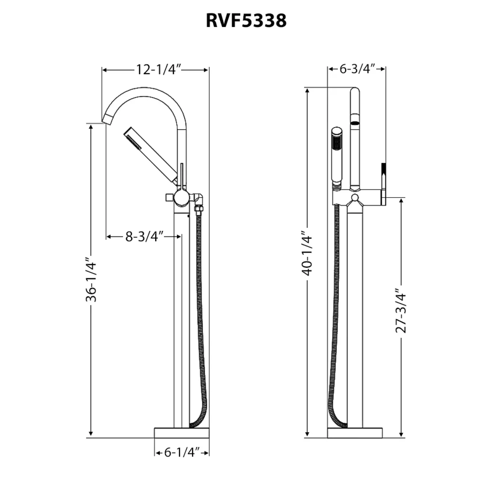 Ruvati Lucia Tub Filler, Brushed Gold, Single Lever, RVF5338SG