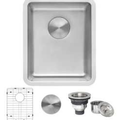 Ruvati Modena 12" Undermount Rectangle Stainless Steel Bar/Prep Sink, 16 Gauge, RVM5912