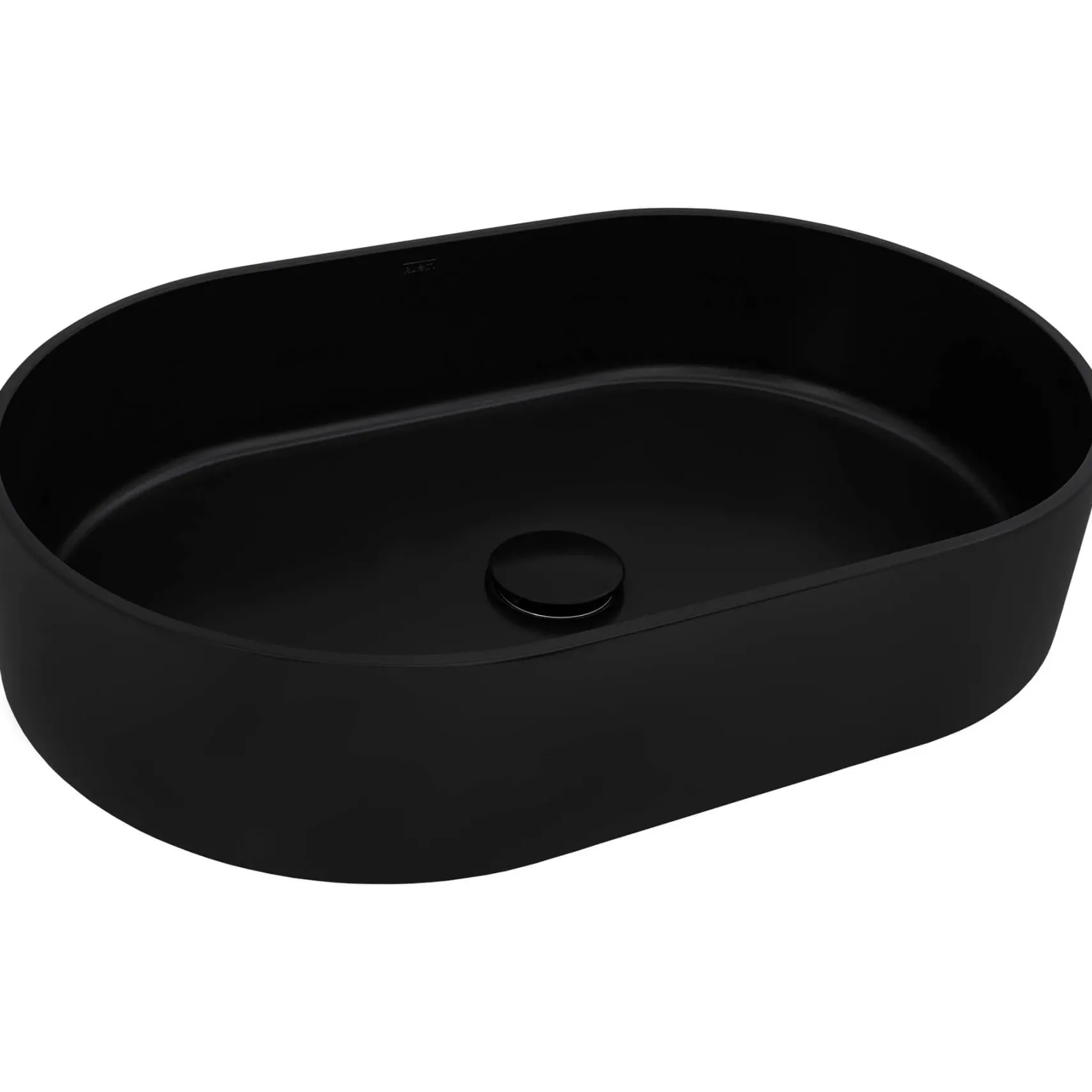 Ruvati Omnia 23-inch Matte Black epiStone Solid Surface Modern Bathroom Vessel Sink, RVB2550BK