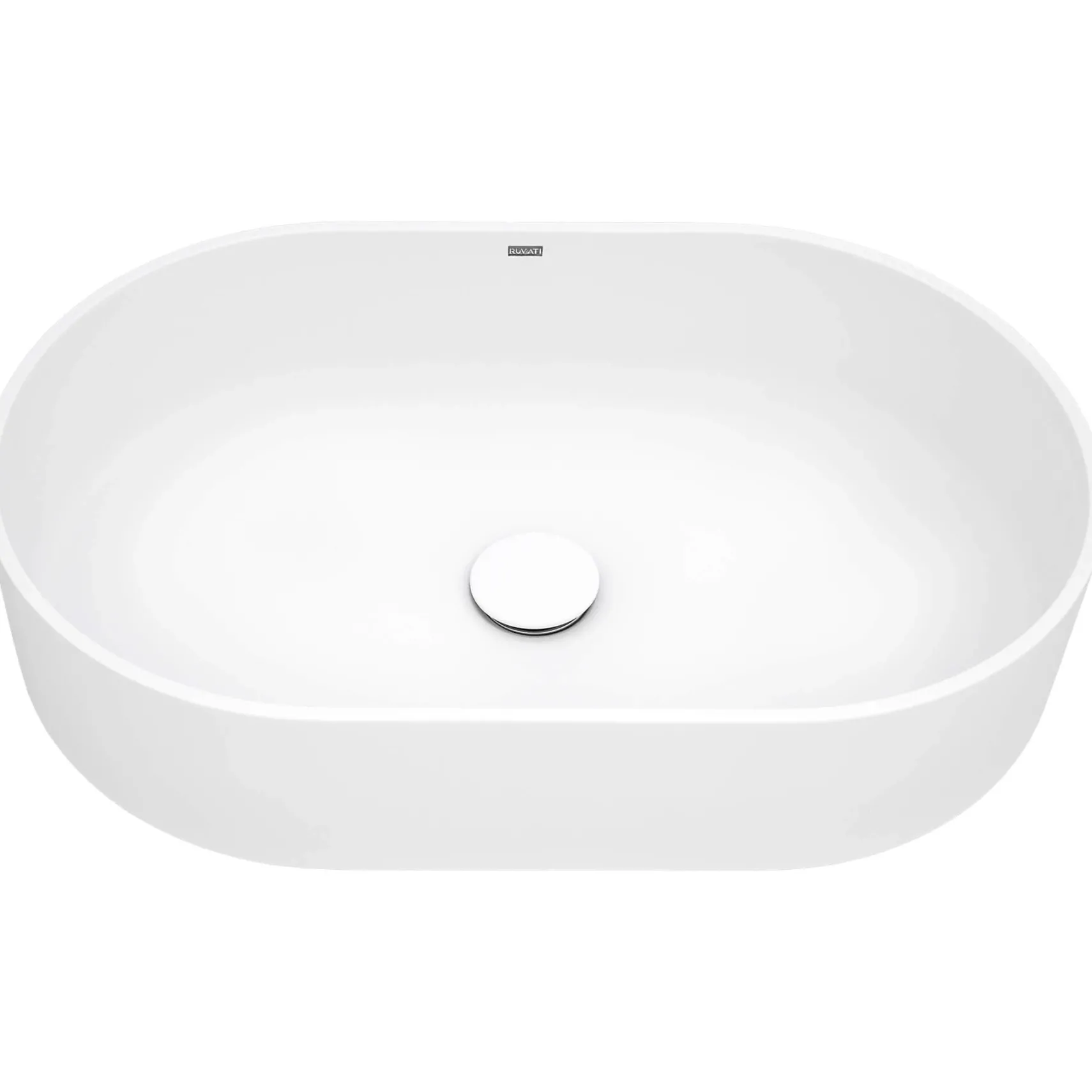 Ruvati Omnia 23-inch Matte White epiStone Solid Surface Modern Bathroom Vessel Sink, RVB2550WH