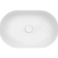 Ruvati Omnia 23-inch Matte White epiStone Solid Surface Modern Bathroom Vessel Sink, RVB2550WH