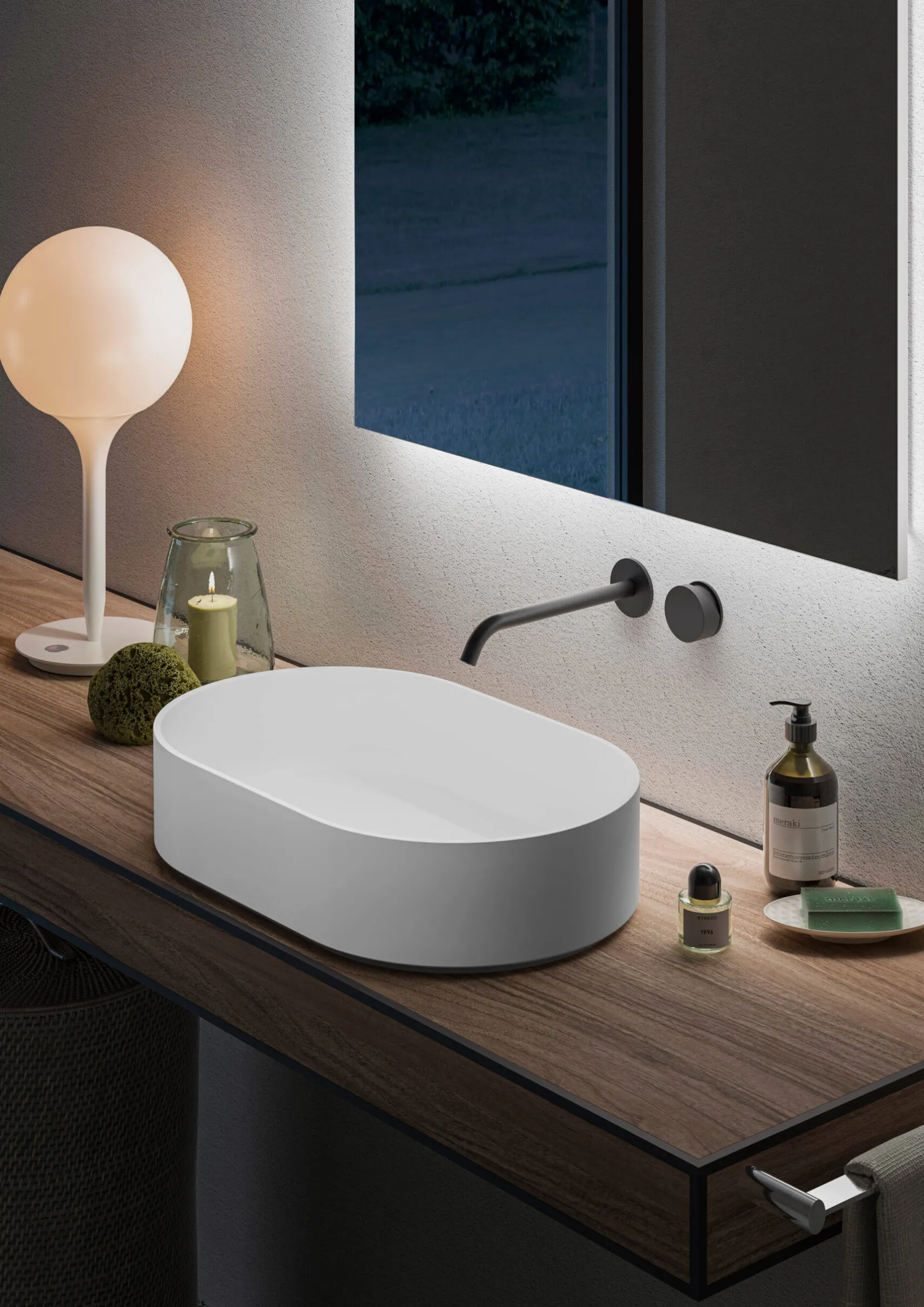 Ruvati Omnia 23-inch Matte White epiStone Solid Surface Modern Bathroom Vessel Sink, RVB2550WH