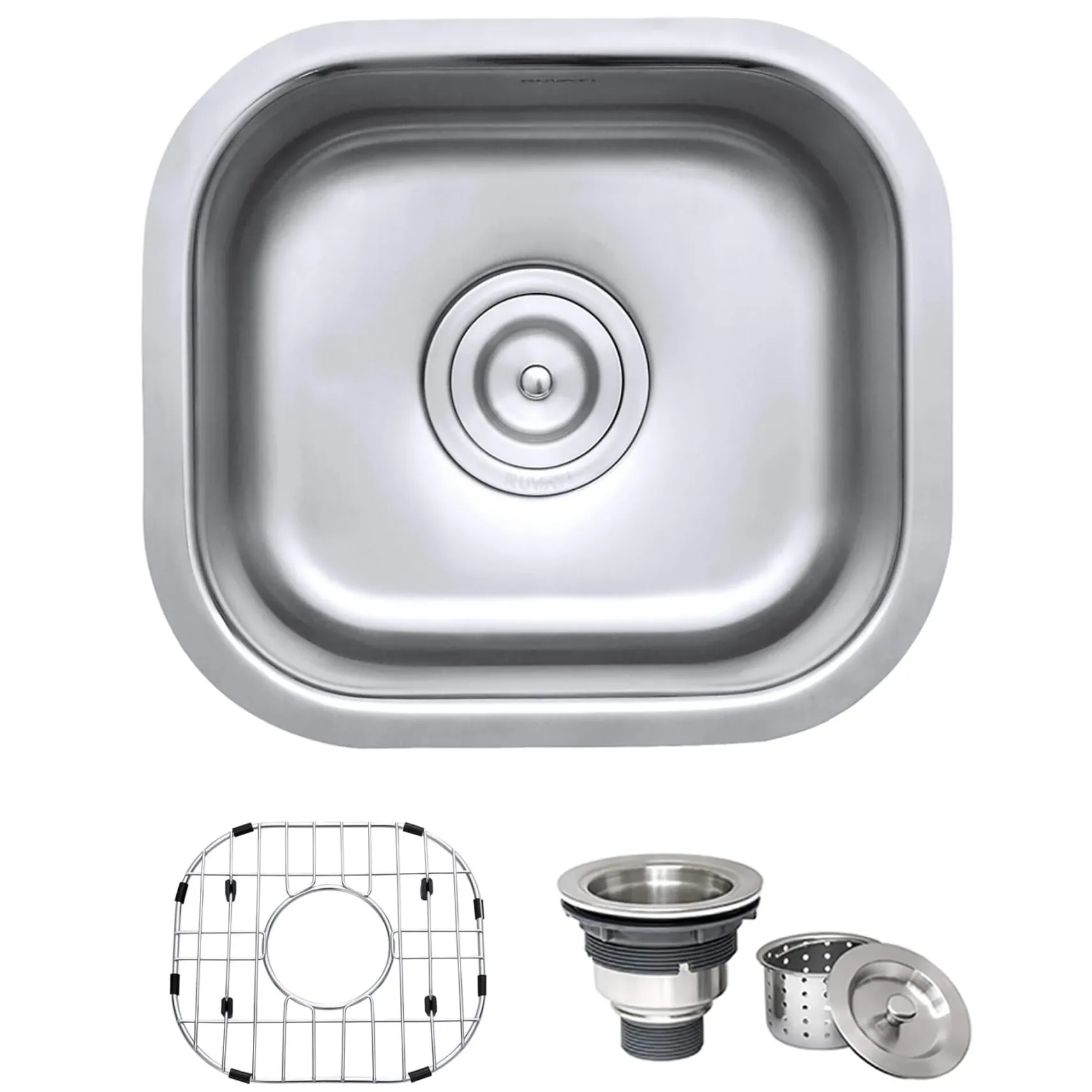 Ruvati Parmi 13" Undermount Rectangle Stainless Steel Bar/Prep Sink, 16 Gauge, RVM4136
