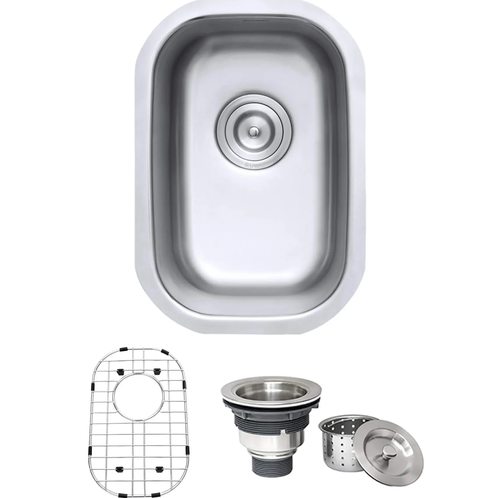 Ruvati Parmi 13" Undermount Rectangle Stainless Steel Bar/Prep Sink, 16 Gauge, RVM4111