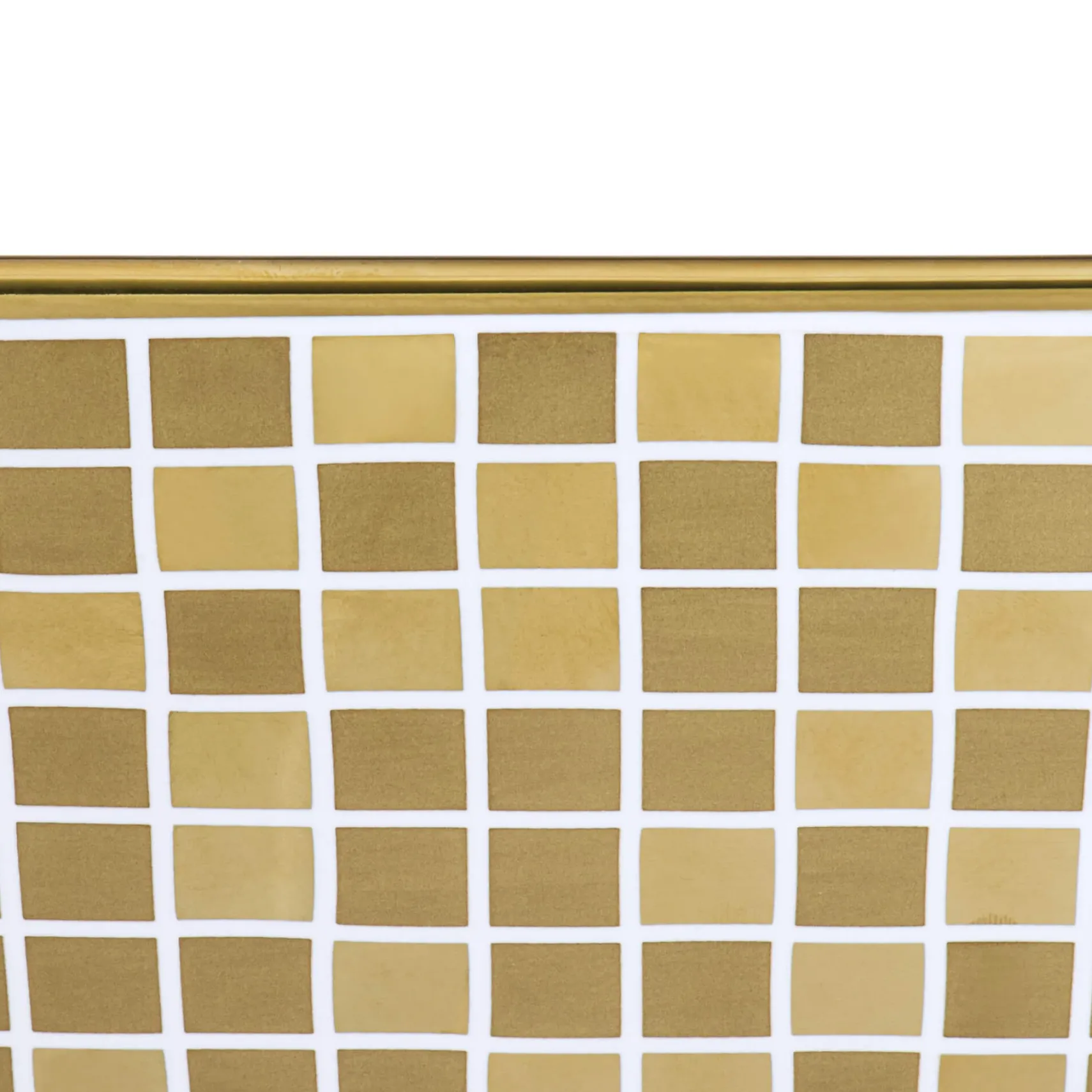 Ruvati Pietra 15" Decorative Rectangle Vessel Porcelain Above Vanity Counter Bathroom Sink, Gold / White, RVB1515WG4