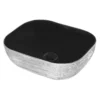Ruvati Pietra 20" Decorative Rectangle Vessel Porcelain Above Vanity Counter Bathroom Sink, Silver / Black, RVB2016BS