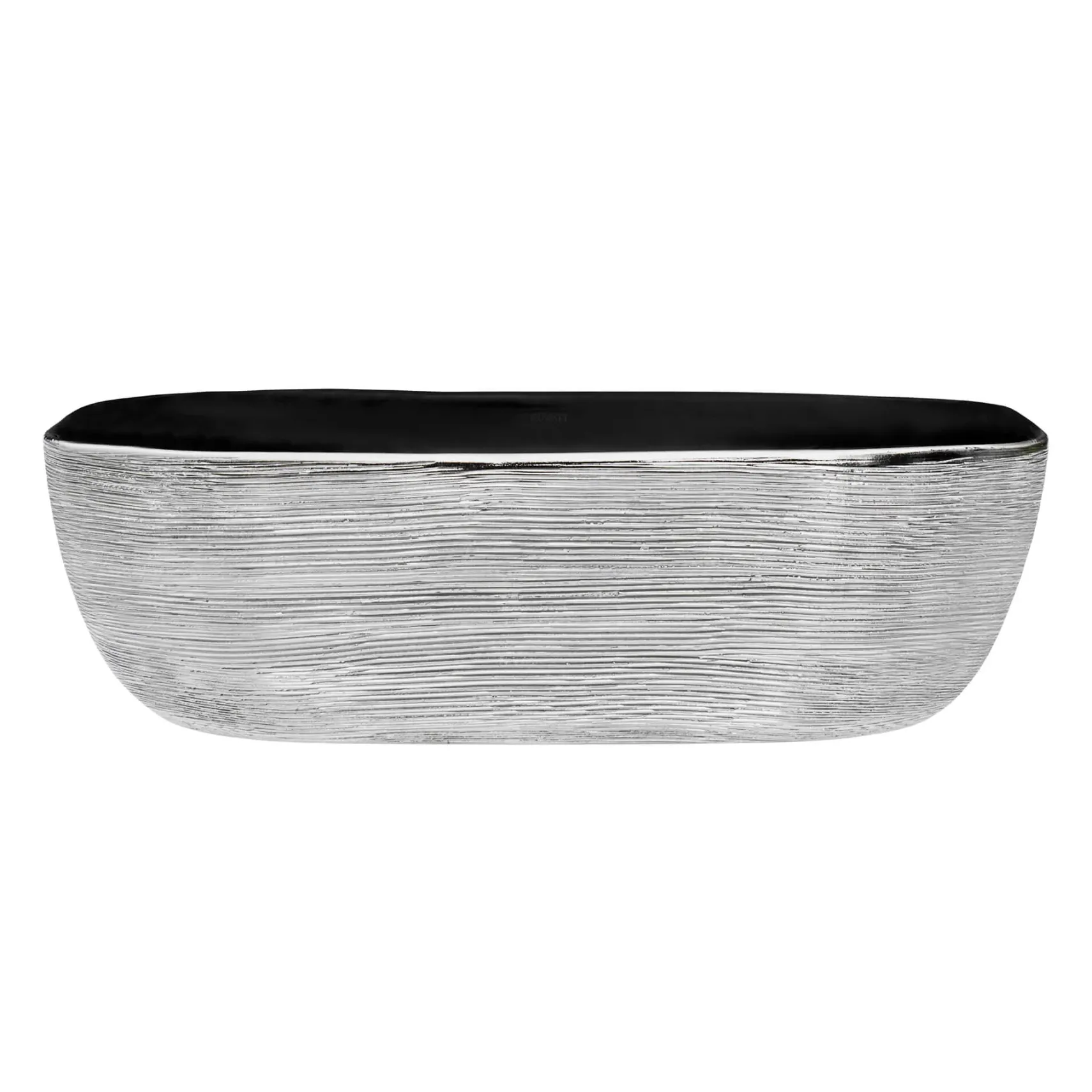 Ruvati Pietra 20" Decorative Rectangle Vessel Porcelain Above Vanity Counter Bathroom Sink, Silver / Black, RVB2016BS