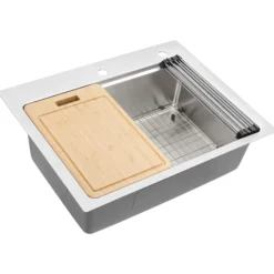 Ruvati Renaro 28" Drop In Stainless Steel Workstation Kitchen Sink, RVM5228