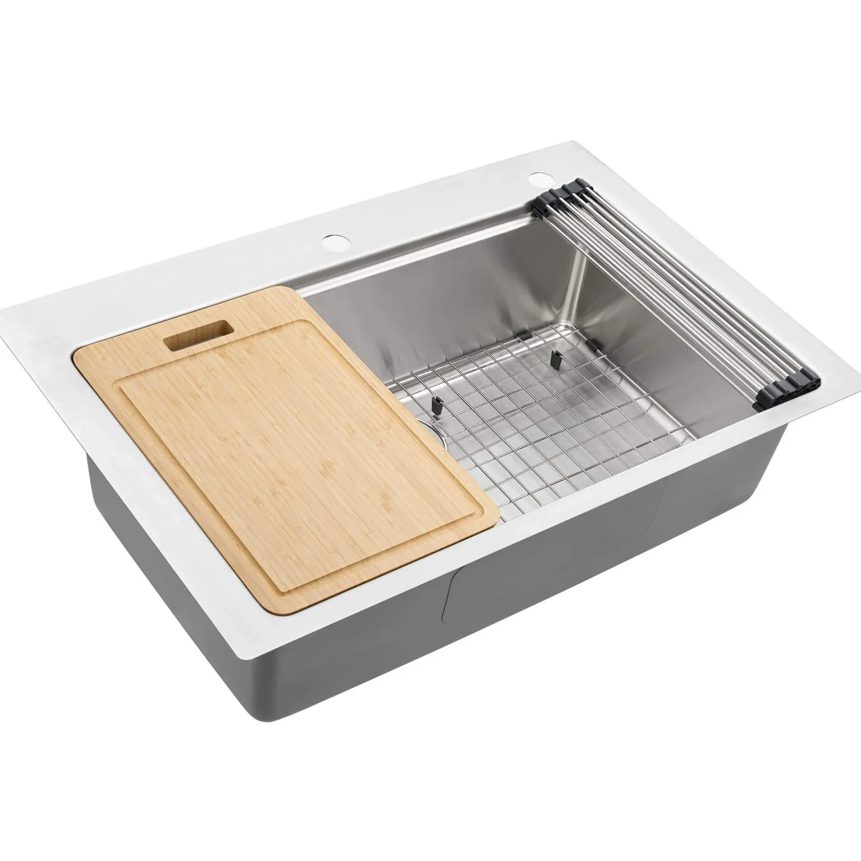 Ruvati Renaro 33" Drop In Stainless Steel Workstation Kitchen Sink, RVM5233