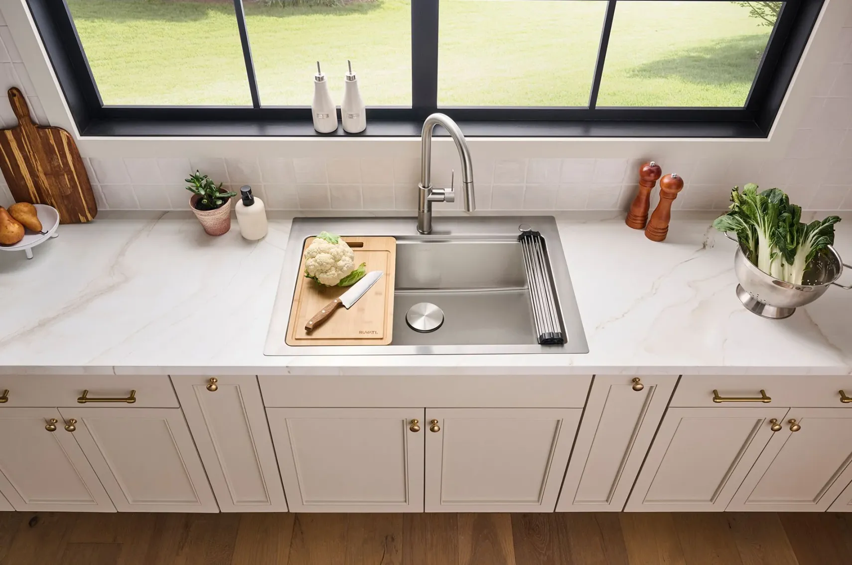 Ruvati Renaro 33" Drop In Stainless Steel Workstation Kitchen Sink, RVM5233