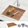 Ruvati Roma 21" Undermount Rectangle Stainless Steel Workstation Bar/Prep Sink, 16 Gauge, RVH8307