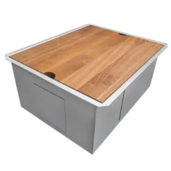 Ruvati Roma 23" Undermount Rectangle Stainless Steel Workstation Bar/Prep Sink, 16 Gauge, RVH8308