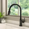 Ruvati Simoni Pull Down Gooseneck Kitchen Faucet, Matte Black, Single Lever, RVF1234MB