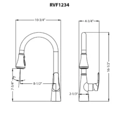 Ruvati Simoni Pull Down Gooseneck Kitchen Faucet, Matte Black, Single Lever, RVF1234MB
