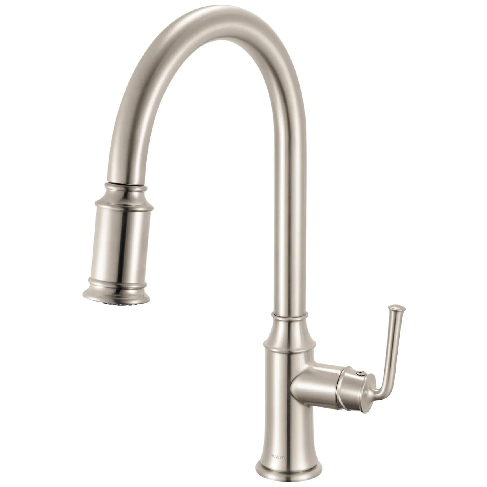 Ruvati Simoni Pull Down Pull Out Gooseneck Kitchen Faucet, Stainless Steel, Single Lever, RVF1234BN