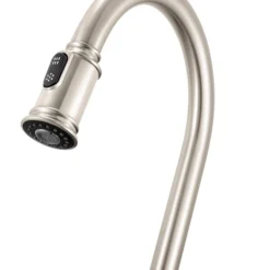 Ruvati Simoni Pull Down Pull Out Gooseneck Kitchen Faucet, Stainless Steel, Single Lever, RVF1234BN