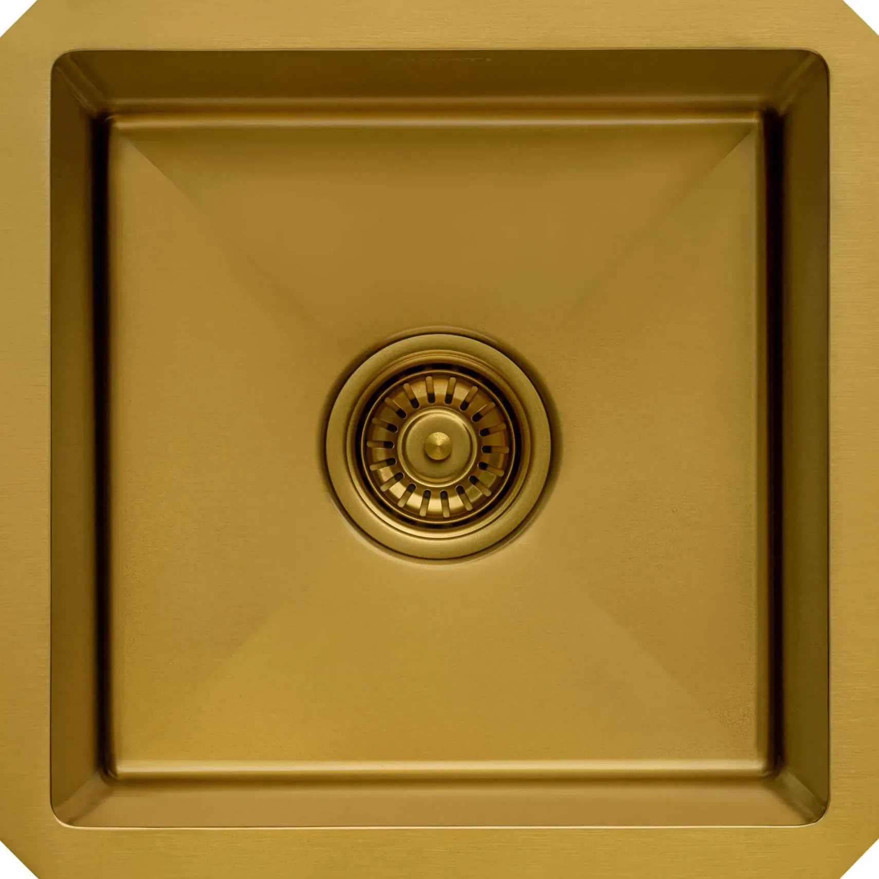 Ruvati Terraza 15-inch Polished Brass Matte Gold Stainless Steel Undermount Bar Prep 16 Gauge Kitchen Sink, 16, Matte Gold Satin Brass, RVH7015GG