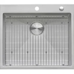 Ruvati Tirana Pro 24 x 20 inch Drop-in 16 Gauge Stainless Steel Rounded Corners Topmount Kitchen Sink Single Bowl, 16, RVH8014