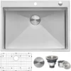 Ruvati Tirana Pro 27 x 20 inch Drop-in 16 Gauge Stainless Steel Rounded Corners Topmount Kitchen Sink Single Bowl, 16, RVH8017